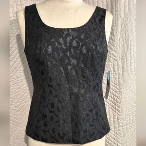 Kasper Black Patterned Women's Blouse